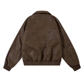 Vintage Distressed Leather Jacket For Men